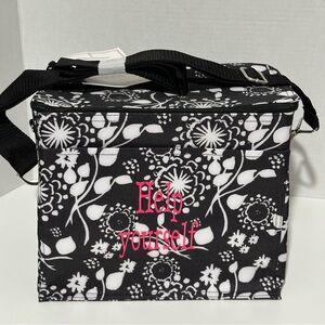 NWT Thirty-One Out N' About Thermal - Black Floral Brushstrokes "Help Yourself"